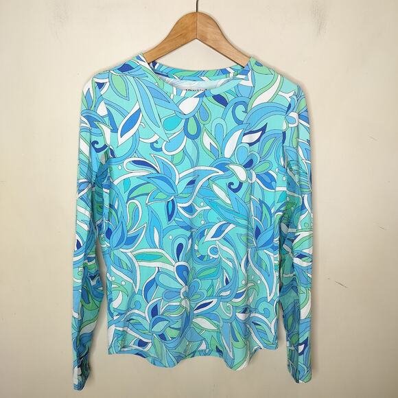 IBKUL Long Sleeve Shirt Floral Golf Performance Stretch UPF - Picture 1 of 10